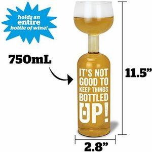 BigMouth Inc Original Wine Bottle Glass Gift x2